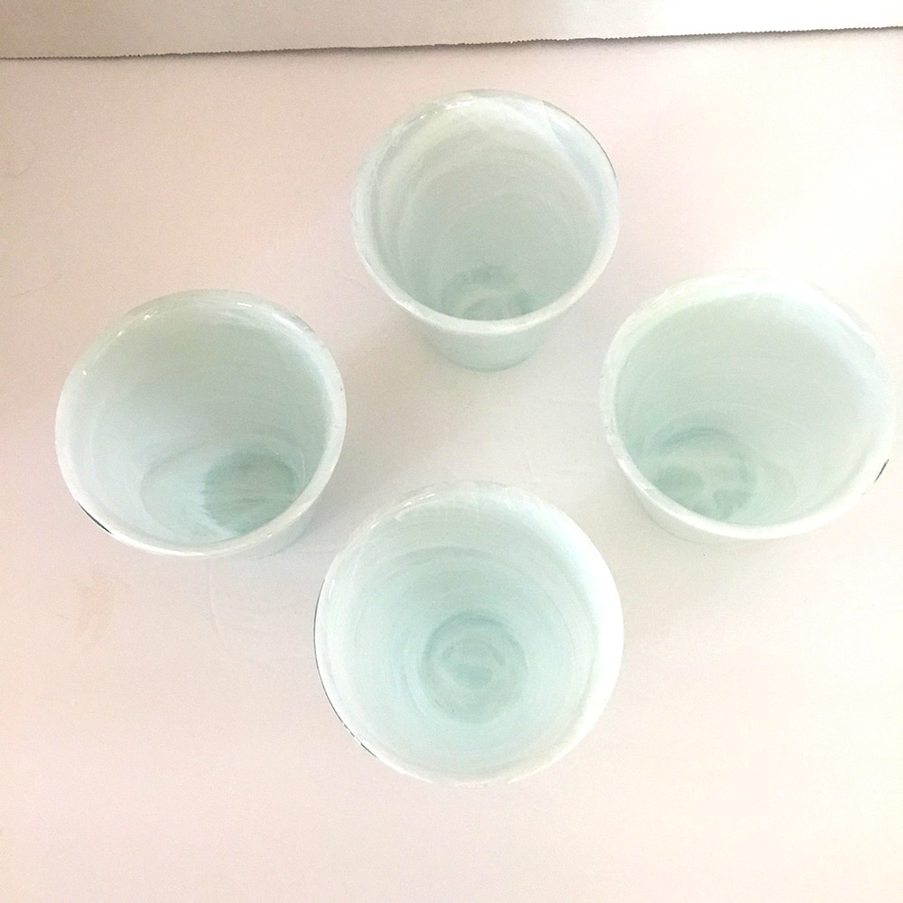Ravenhead/ Hand Blown Rocks Glasses /w Optic Swirl